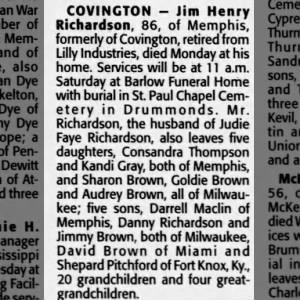 Obituary for Jim Henry Richardson